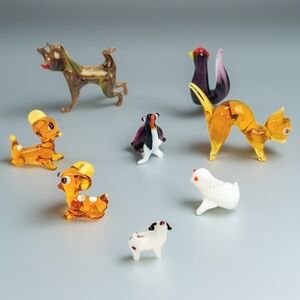 Vintage Lamp Worked Miniature Glass Animal Figurines